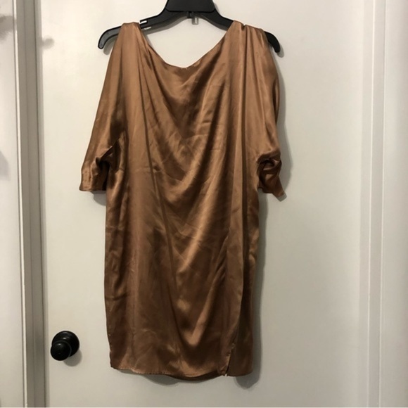 Laundry by Design Metallic Gold Silky‎ Dress 6 - Picture 1 of 7